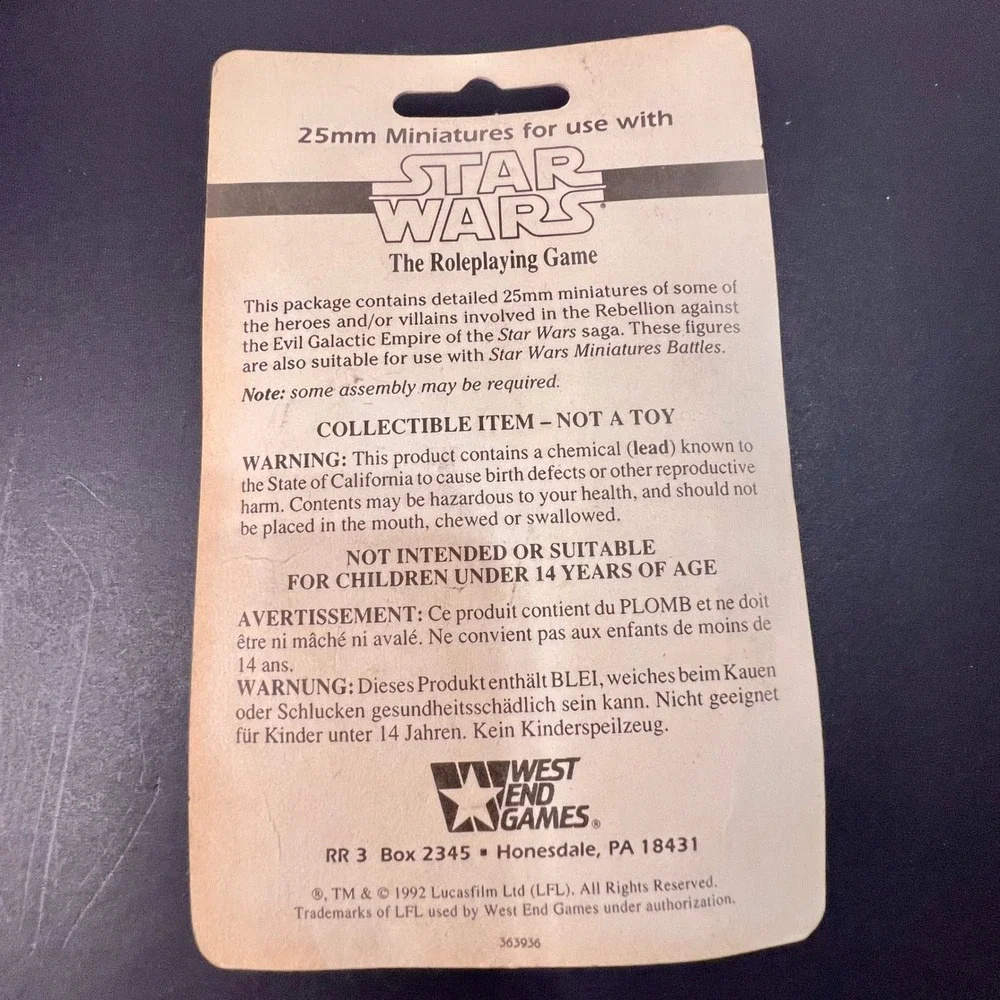 West End Games 25mm Wookiees Miniatures 40435 Star‎ Wars RPG Metal Figures 1992